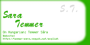 sara temmer business card